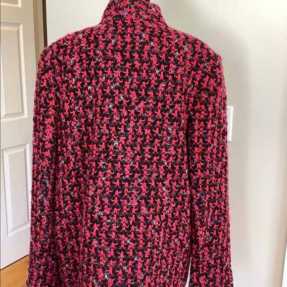 St John Jacket. Red Tweed Knit Wool Blend. Size 12. NWOT. - Picture 3 of 6